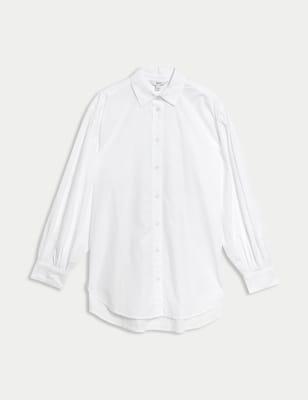 

Womens M&S Collection Pure Cotton Oversized Shirt - Soft White, Soft White