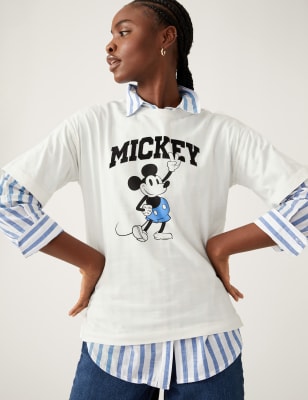 

Marks & Spencer Pure Cotton Mickey Mouse™ Oversized T-Shirt (FEMALE, IVORY MIX, 18)