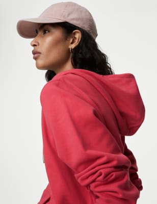 

Womens M&S Collection Kapuzenpullover aus reiner Baumwolle mit Reißverschluss - Light Cranberry, Light Cranberry