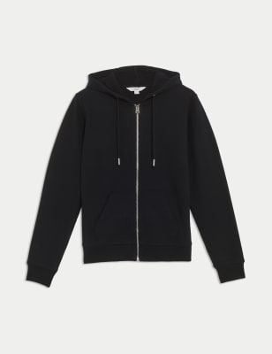 

Womens M&S Collection Pure Cotton Zip Up Hoodie - Black, Black