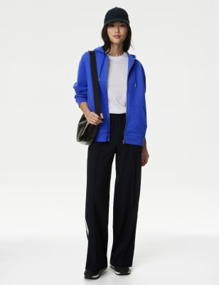 

Womens M&S Collection Kapuzenpullover aus reiner Baumwolle mit Reißverschluss - Iris, Iris
