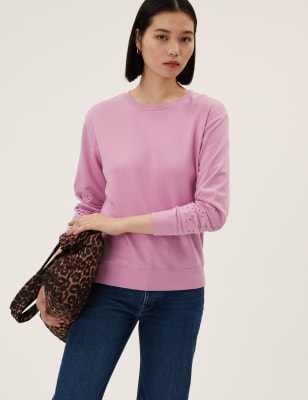 

Marks & Spencer Pure Cotton Embroidered Sweatshirt (FEMALE, SOFT MAGENTA, 16)