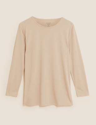 

Womens M&S Collection Crew Neck Longline Long Sleeve Top - Hessian, Hessian