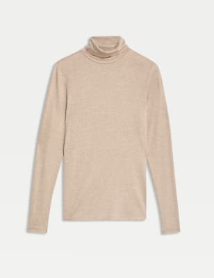 

Womens M&S Collection Cosy Funnel Neck Slim Fit Top - Neutral, Neutral