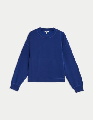 

Womens M&S Collection Crew Neck Sweatshirt - Blue Mix, Blue Mix