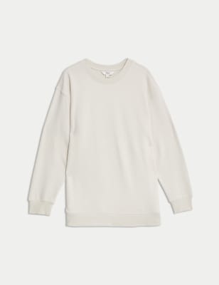 

Womens M&S Collection Cotton Rich Oversized Longline Sweatshirt - Light Natural, Light Natural