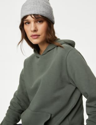 

Womens M&S Collection Cotton Rich Hoodie - Dark Khaki, Dark Khaki