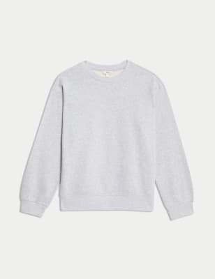 

Womens M&S Collection Cotton Rich Sweatshirt - Grey Marl, Grey Marl