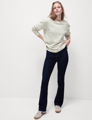 

Womens M&S Collection Cotton Rich Crew Neck Longline Sweatshirt - Light Natural, Light Natural