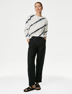 

Womens M&S Collection Bedrucktes Sweatshirt aus reiner Baumwolle - Navy Mix, Navy Mix