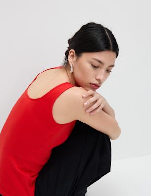 

Womens M&S Collection Square Neck Vest Top, Tomato