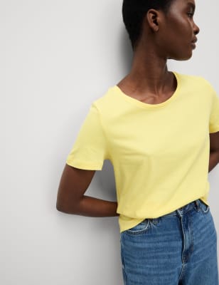 

Womens M&S Collection Pure Cotton T-Shirt, Buttercup