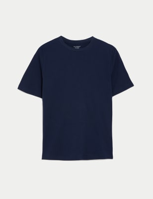 

Womens M&S Collection Pure Cotton Everyday Fit T-Shirt - Navy, Navy