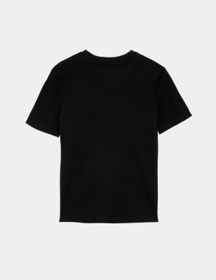 

Womens M&S Collection Pure Cotton Everyday Fit T-Shirt - Black, Black