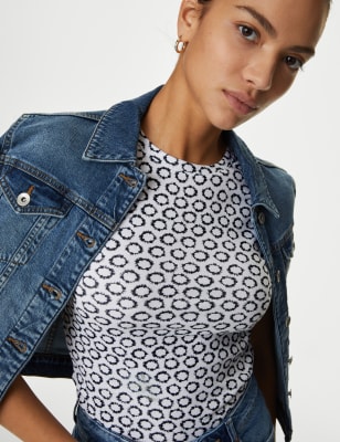 

M&S Collection Camiseta estampada 100% algodónWomens - Blue/White, Blue/White