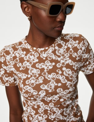 

M&S Collection Camiseta estampada 100% algodónWomens - Dark Brown Mix, Dark Brown Mix