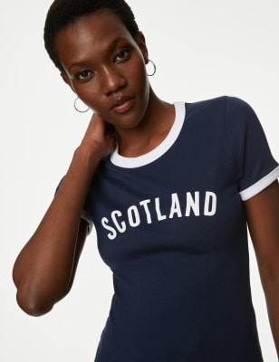 

Womens M&S Collection Pure Cotton Football T-Shirt - Navy Mix, Navy Mix