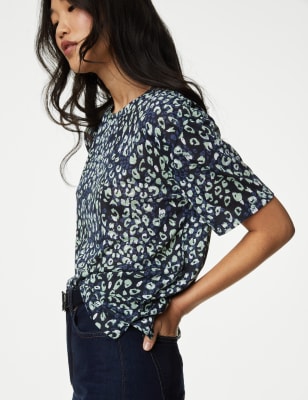 

M&S Collection Camiseta informal estampadaWomens - Navy Mix, Navy Mix