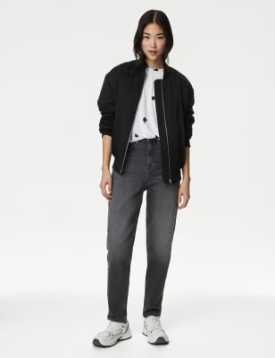 

Womens M&S Collection Bedrucktes T-Shirt in bequemer Passform - Black/White, Black/White