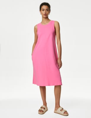 

Womens M&S Collection Pure Cotton Mini Smock Dress - Medium Pink, Medium Pink