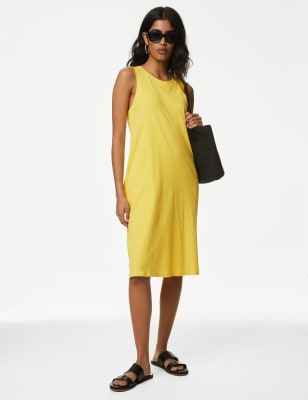 

Womens M&S Collection Pure Cotton Mini Smock Dress - Sunshine, Sunshine