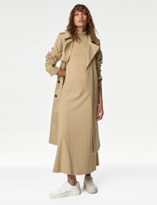 

Womens M&S Collection Schmales Midaxikleid mit hohem Baumwollanteil - Buff, Buff