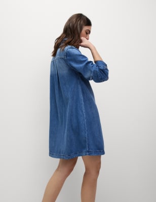 

Womens M&S Collection Mini-Shirtkleid aus Denim, Denim