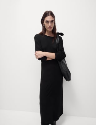 

Womens M&S Collection Jersey Midi Column Dress - Black, Black