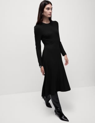 

Womens M&S Collection Jersey Midi Column Dress - Black, Black