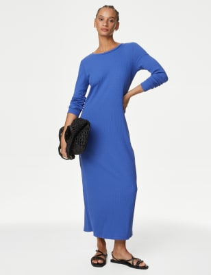 

Womens M&S Collection Jersey Crew Neck Midaxi Column Dress - Iris, Iris