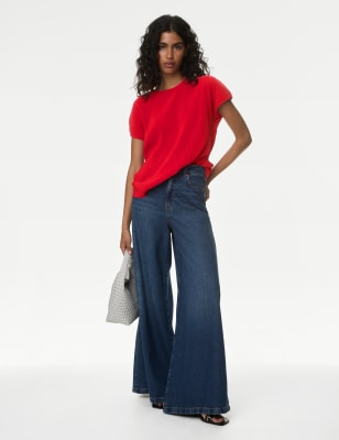 

M&S Collection Top acanalado de puntoWomens - Red, Red