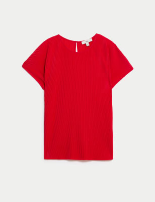 

Womens M&S Collection Jersey Ribbed Top - Red, Red