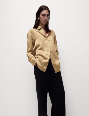 

Womens M&S Collection Satin Shirt - Gold, Gold