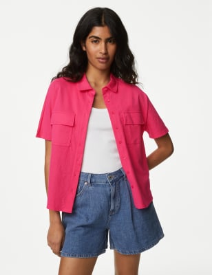 

Womens M&S Collection Jersey Shirt - Pink, Pink