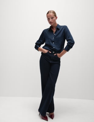 

M&S Collection Camisa de saténWomens - Navy, Navy