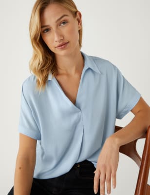 Satin Popover Top