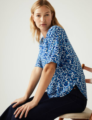 

Marks & Spencer Printed Short Sleeve Top (FEMALE, BLUE MIX, 6)