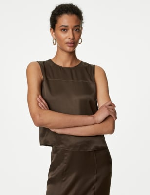 

Womens M&S Collection Oberteil aus Satin - Chocolate, Chocolate