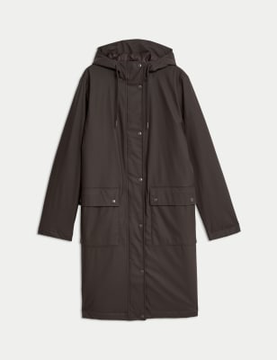 

Womens M&S Collection Rubber Hooded Funnel Neck Raincoat - Bitter Chocolate, Bitter Chocolate