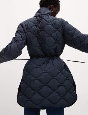 

Womens M&S Collection Recycled Thermowarmth™ Quilted Coat - Midnight Navy, Midnight Navy