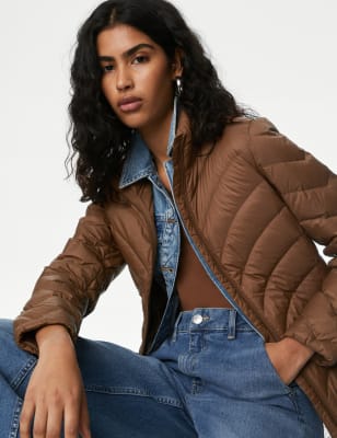 

Womens M&S Collection Leichte Steppjacke mit Daunen und Federn - Toffee, Toffee