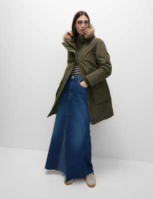 

Womens M&S Collection Wattierter Stormwear™ Kapuzen-Parka-Mantel mit Kunstpelzbesatz - Hunter Green, Hunter Green