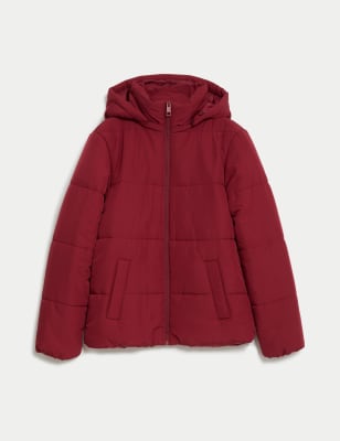 

Womens M&S Collection Recycled Thermowarmth™ Hooded Puffer Jacket - Dark Red, Dark Red