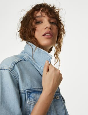 

Womens M&S Collection Girlfriend-Jacke aus Denim - Light Indigo, Light Indigo