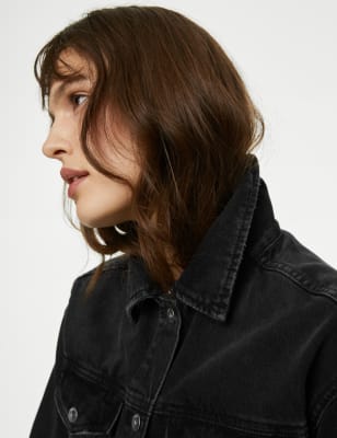 

Womens M&S Collection Denim Girlfriend Jacket - Black, Black