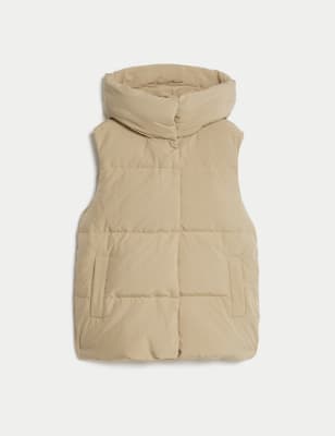 

M&S Collection Chaleco con capucha de pluma y plumónWomens - Natural Beige, Natural Beige