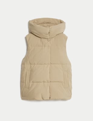 

Womens M&S Collection Feather & Down Hooded Gilet - Natural Beige, Natural Beige