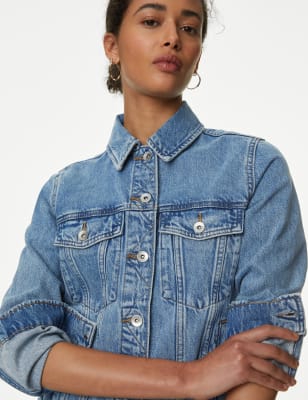 

Womens M&S Collection Pure Cotton Denim Jacket - Medium Indigo, Medium Indigo