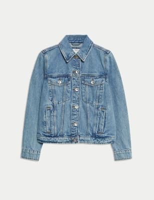 

Womens M&S Collection Pure Cotton Denim Jacket - Medium Indigo, Medium Indigo