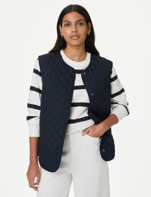 

Womens M&S Collection Recycled Quilted Gilet - Midnight Navy, Midnight Navy